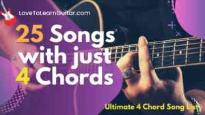 list of 25 easy guitar song with only 4 chords